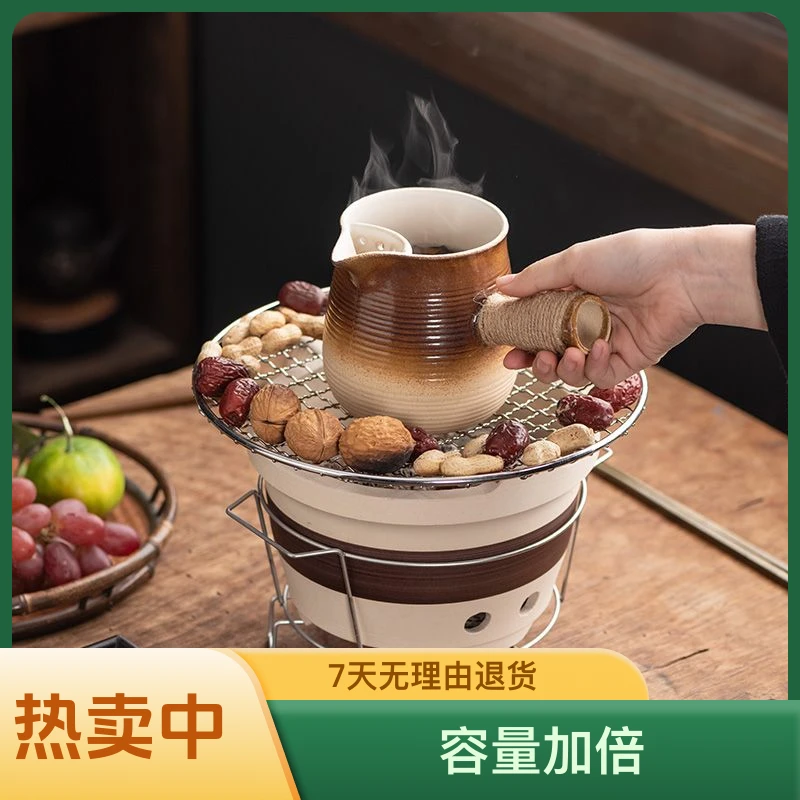 网红罐罐云南罐罐鲜花烤奶茶壶防烫围炉煮茶壶碳炉烤奶日式茶具