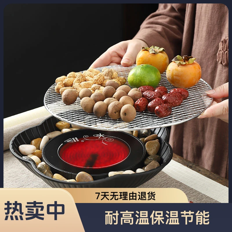 围炉煮茶电陶炉玻璃茶壶煮茶器煮茶壶家用围炉煮茶烧烤茶具挂架