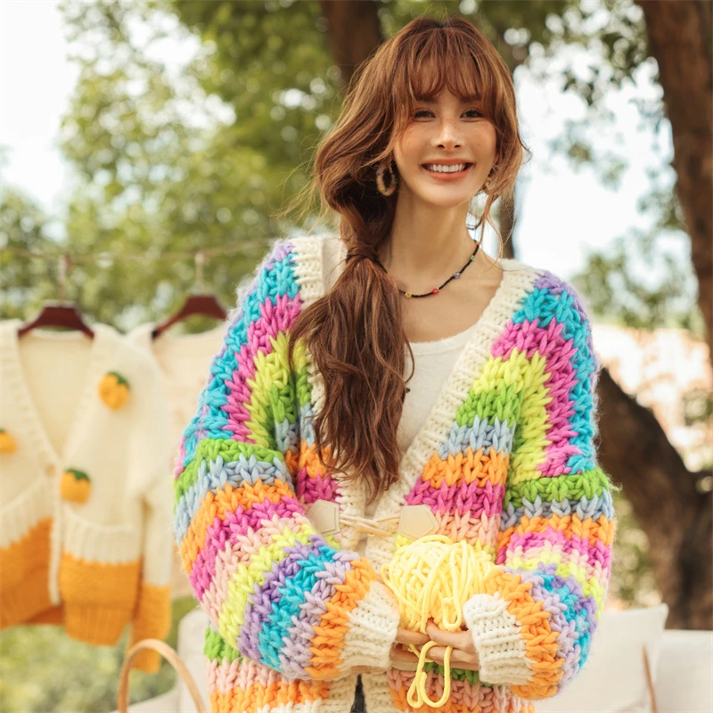 Cloud season彩虹条纹针织开衫 CKS23638