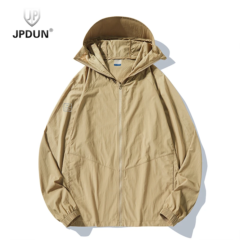 JPDUN/吉普盾夏季冰丝薄款防晒衣男户外运动防紫外线大帽檐防晒服