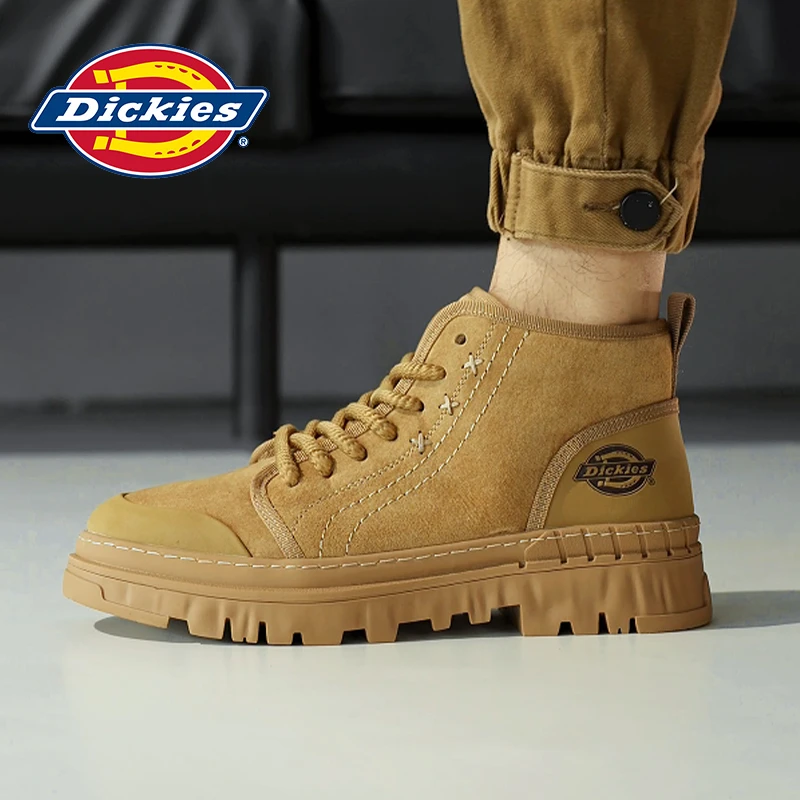Dickies厚底增高工装靴2023秋季新款时尚百搭男靴户外徒步马丁靴