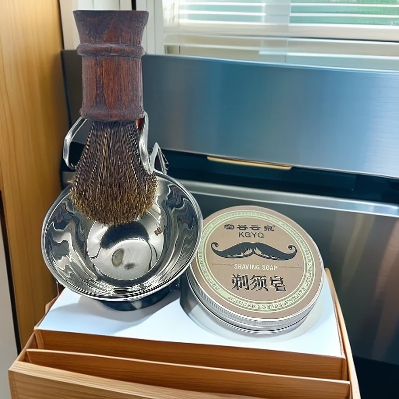 100%马毛男士刮胡子剃须刷胡须按摩泡沫刷美容美发用品个人护理