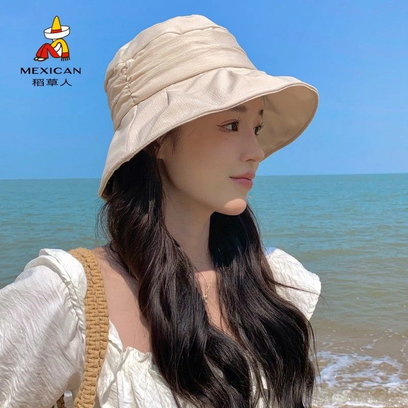 Mexican/稻草人女士帽子春秋时尚显脸小渔夫帽夏季遮阳防晒太阳帽