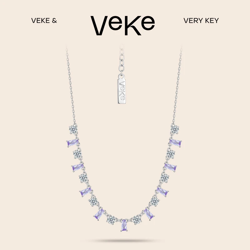 VEKE 铜项链 [错落星河]锆石锁骨项链高级小众设计感新款