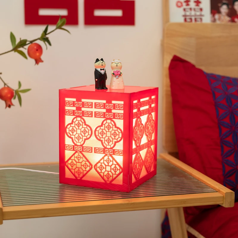 阿楹 高级感卧室红色结婚台灯婚房床头灯中式新婚陪嫁长明灯礼物