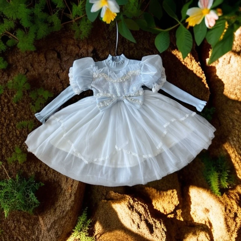 断码捡漏140码150码 女童裙子秋冬款爱莎毛衣裙洋气加绒公主裙