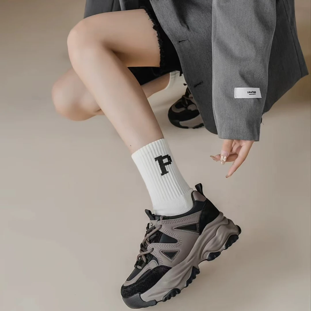 欧洲站2024秋冬新款老爹鞋女ins复古轻便韩版百搭加绒运动鞋女潮