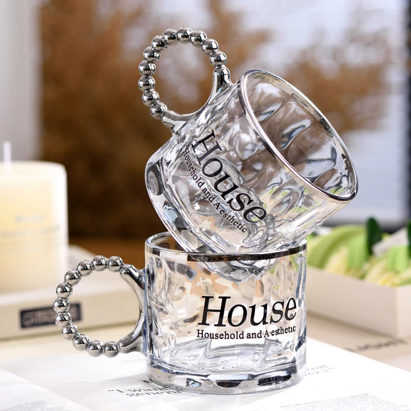 高颜值水杯女办公室情侣玻璃杯子喝水杯咖啡杯马克杯早餐杯牛奶杯