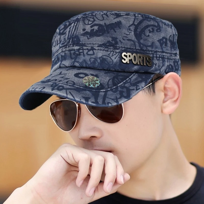 迷彩帽遮阳帽 户外鸭舌军帽青年钓鱼帽布帽平顶太阳男士棒球帽