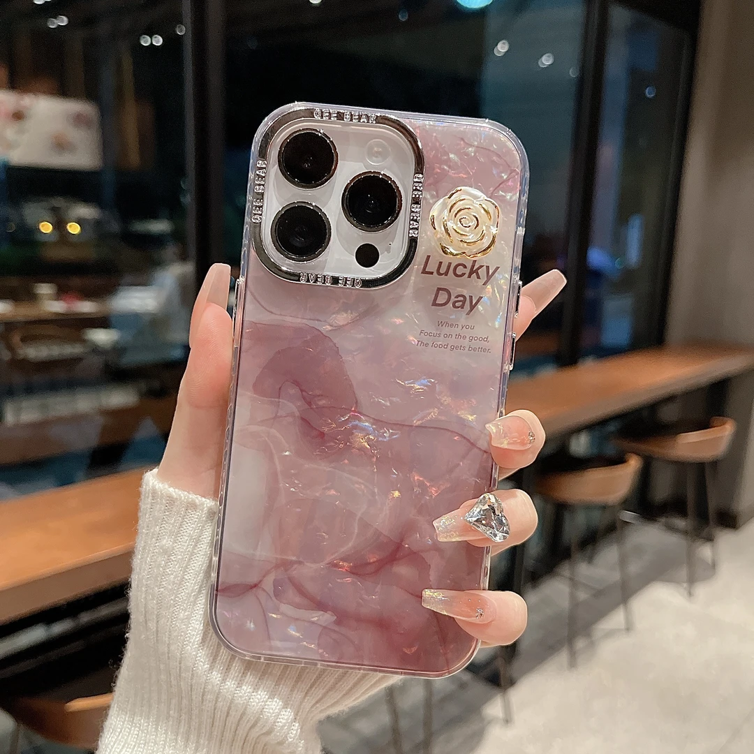 适用苹果系列iPhone15新款手机壳高级感酒红晕染贴花14/13/12/11