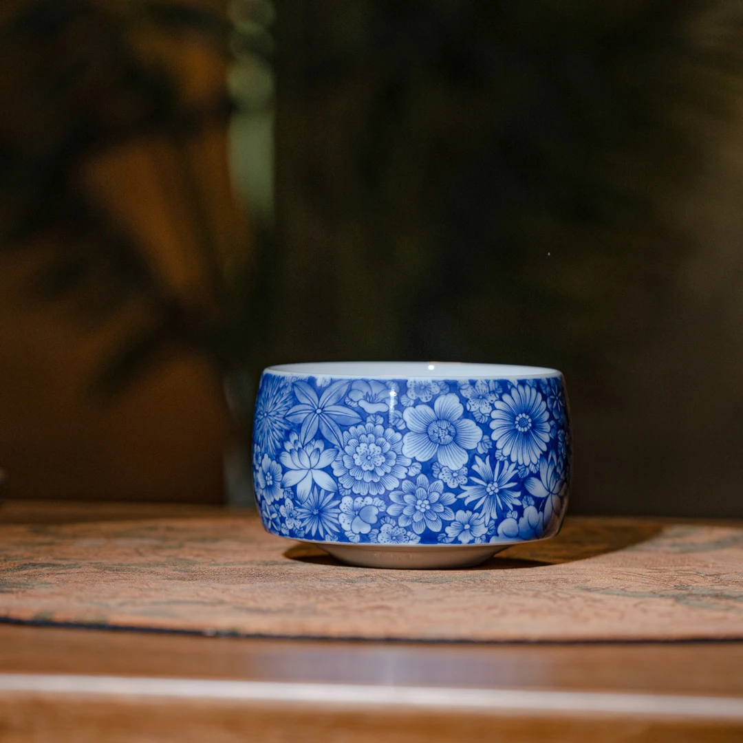 【墨舍名窑】九段 万花圆口杯（jd382） 陶瓷纯手工主人杯万花全手工