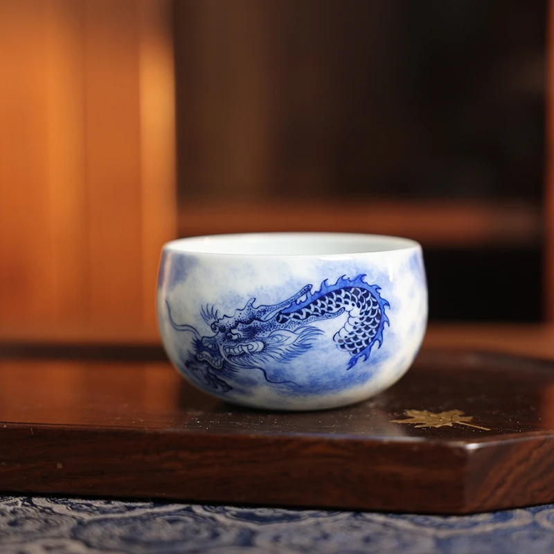 【墨舍柴窑】墨舍柴窑墨龙小罗汉杯（moshe417）景德镇陶瓷茶具茶杯