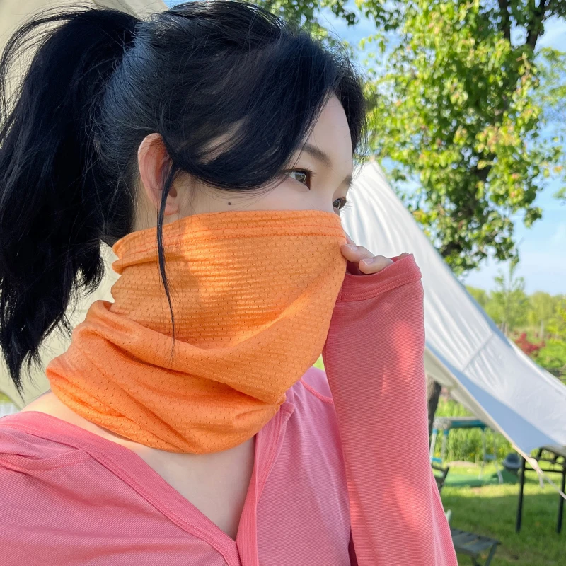 夏男女款防晒围脖巾薄款羊毛透气运动户外排汗面罩