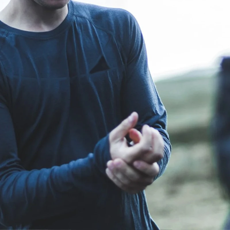 灰壳男美丽诺羊毛速干衣户外运动天丝美利奴羊毛速干T恤透气长袖