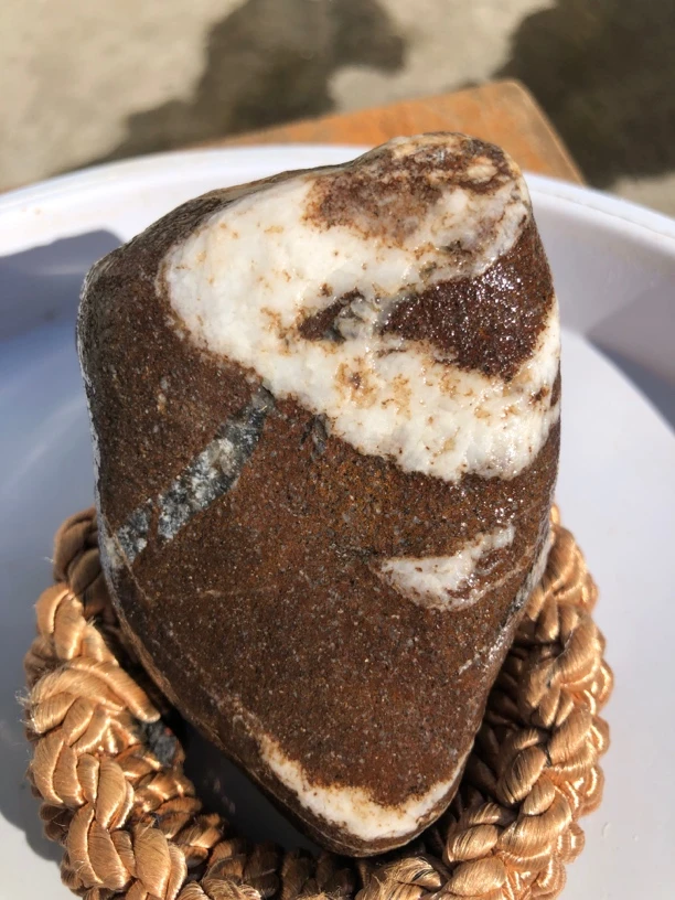 天然鹅卵石摆件石头摆件奇石家用石头长9宽6厚3重0.3公斤