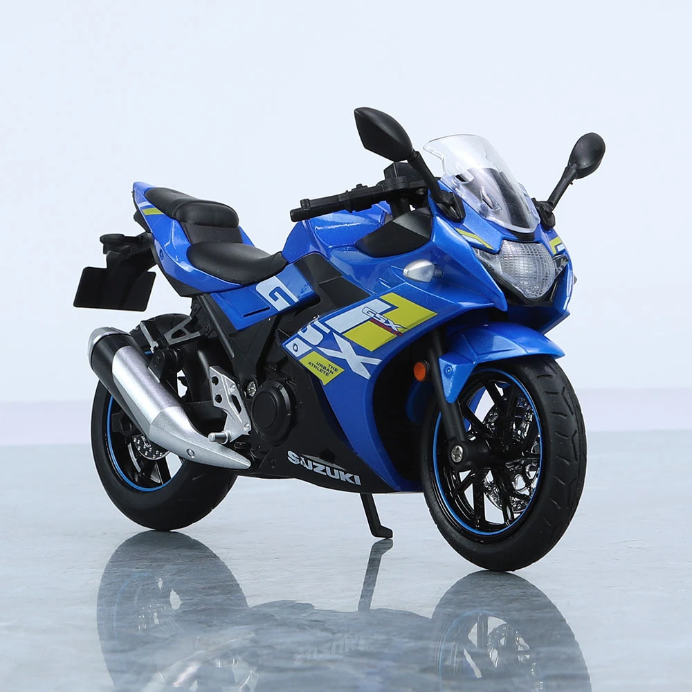1/12铃木GSX250仿真合金摩托车模型儿童声光玩具男孩摆件礼品