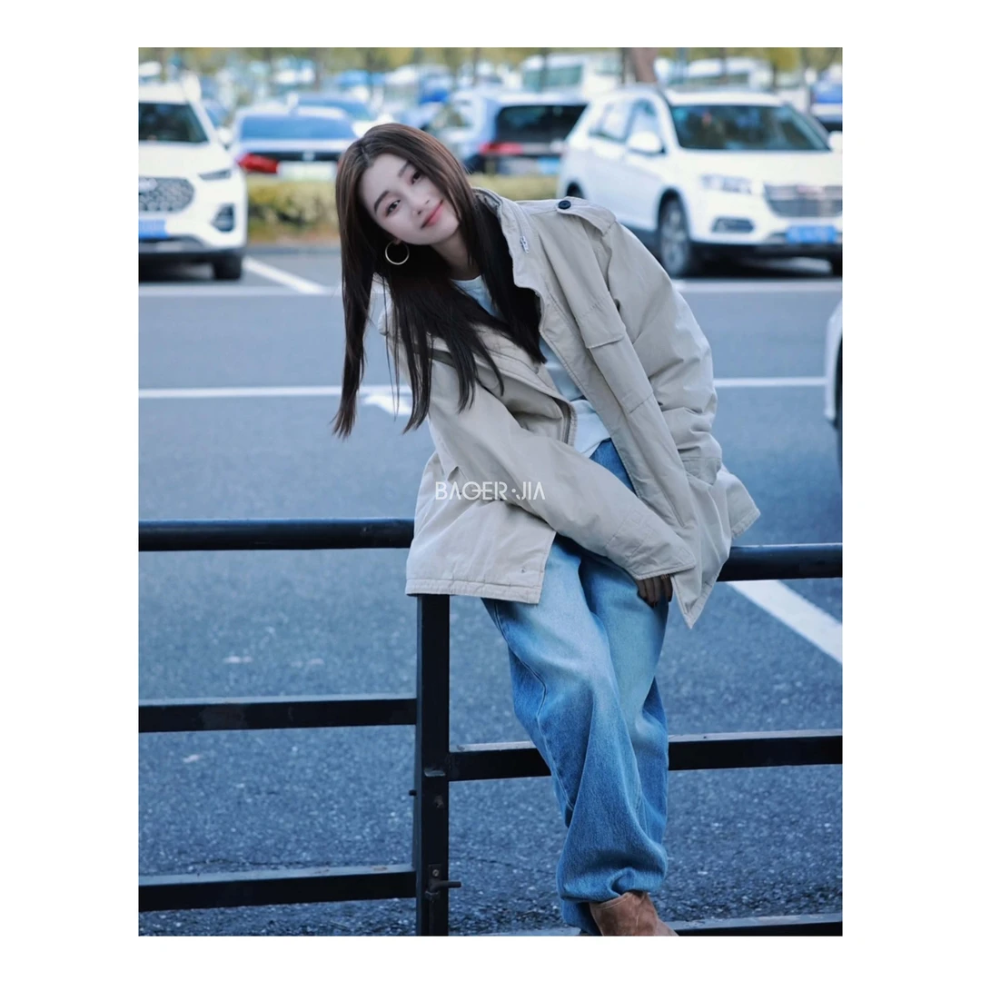 26-宝儿家含幂BH10224410冬季新款时尚休闲网格纹工装风羽绒服