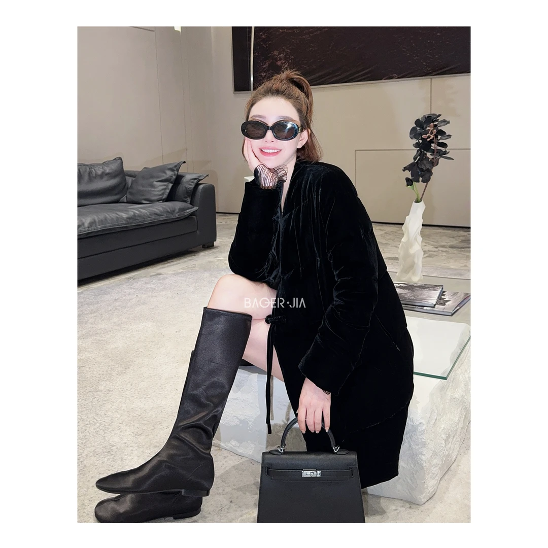 0-【豪门大小姐】宝儿家含幂BH13024410冬季时尚气质真丝丝绒上衣