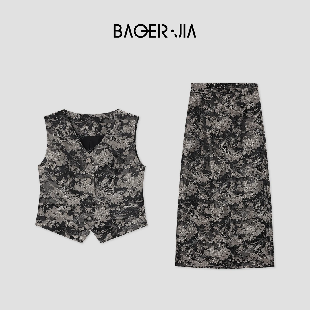 0-宝儿家BF12624102春季穿搭新款人丝提花工艺时尚洋气百搭马甲