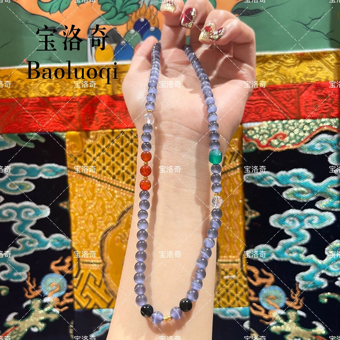 宝洛奇 吊坠925银琉璃 BLQXL-152 九紫火火链