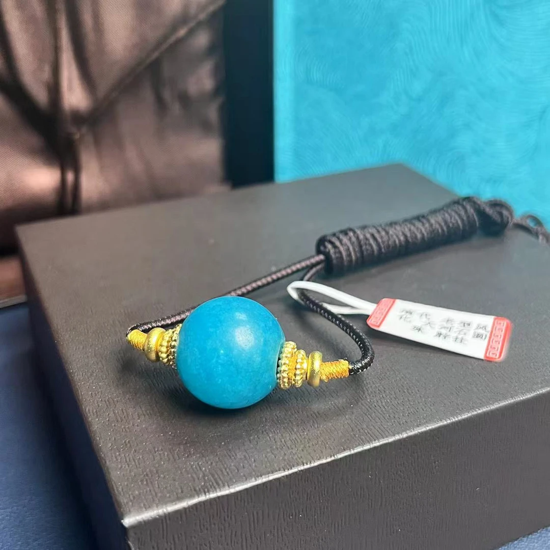 清代 老型风化 天河石圆珠 脖挂DZ7510-HD/文玩/收藏/评级