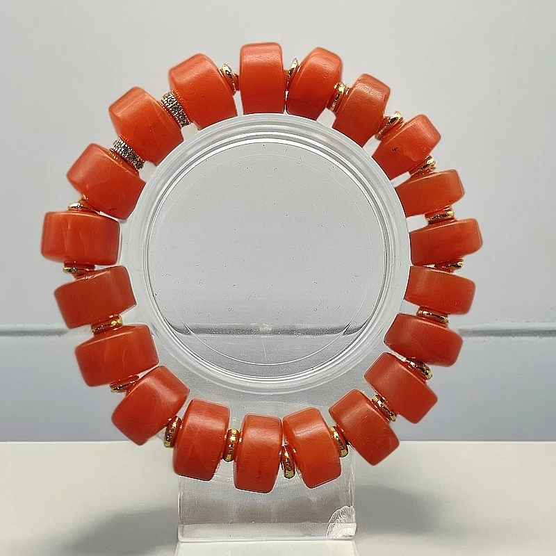 清代老甘南精品柿子红剁珠（小）BJ2291