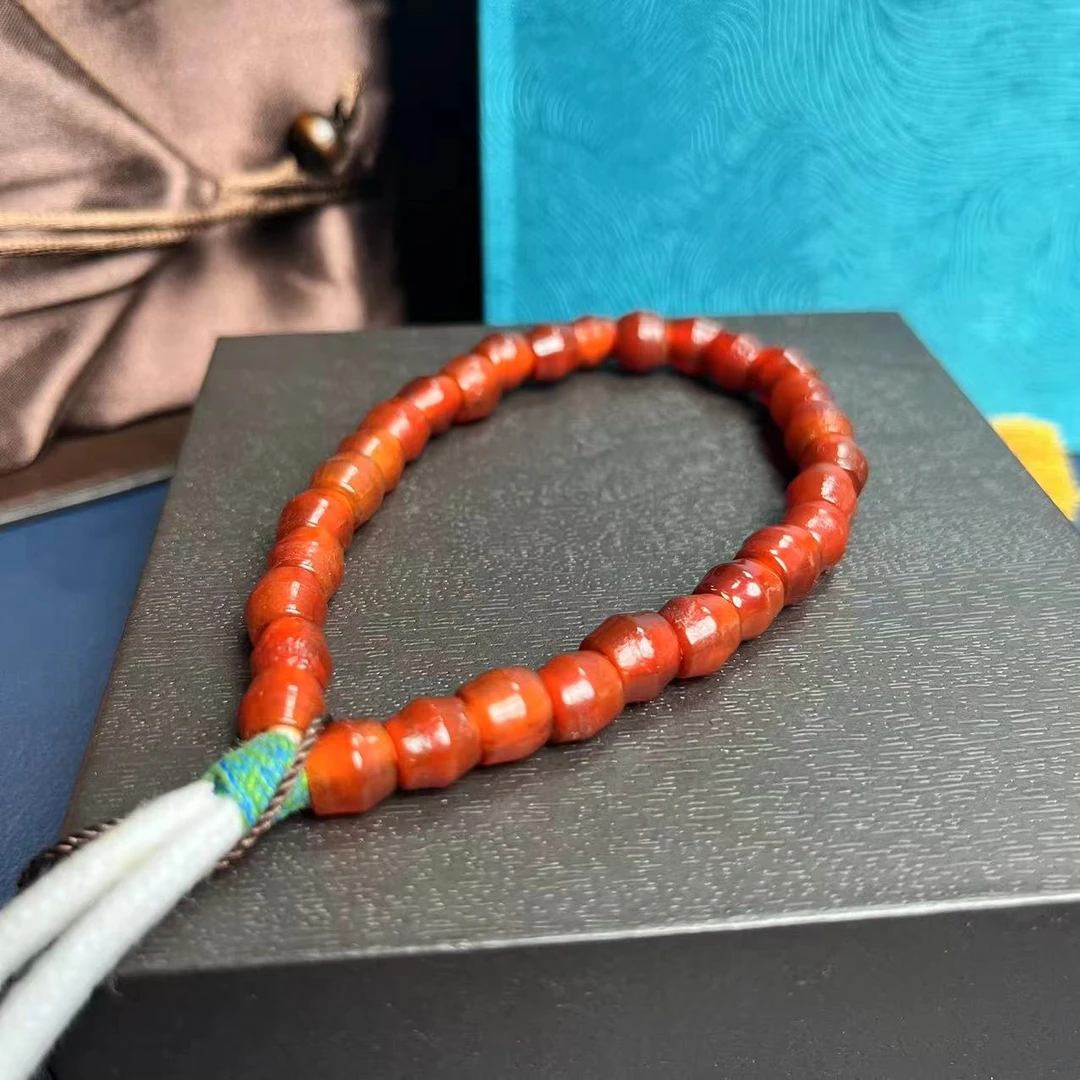 清晚期小糖管玛瑙手串DZ7500-HD/文玩/收藏/评级