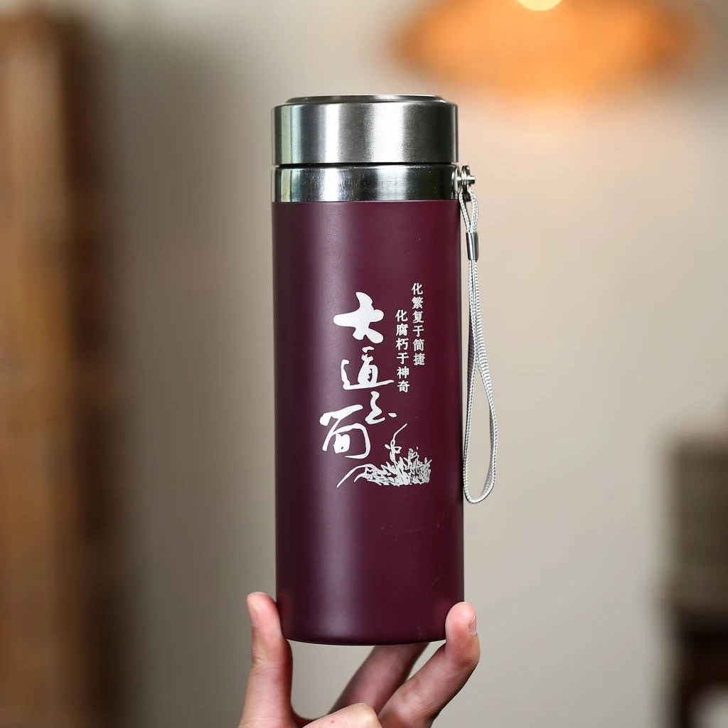 黄龙山原矿紫砂保温杯办公杯车载大容量便携茶水杯高档紫砂内胆