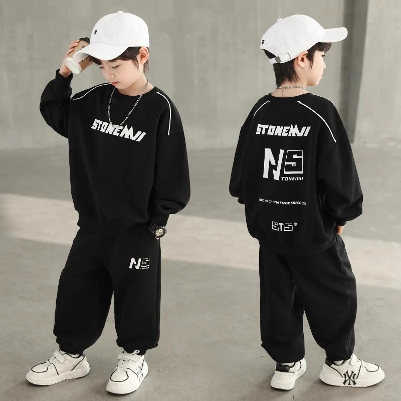 男童秋季新款套装2024新款春秋卫衣卫裤中大童时尚宽松运动酷帅气