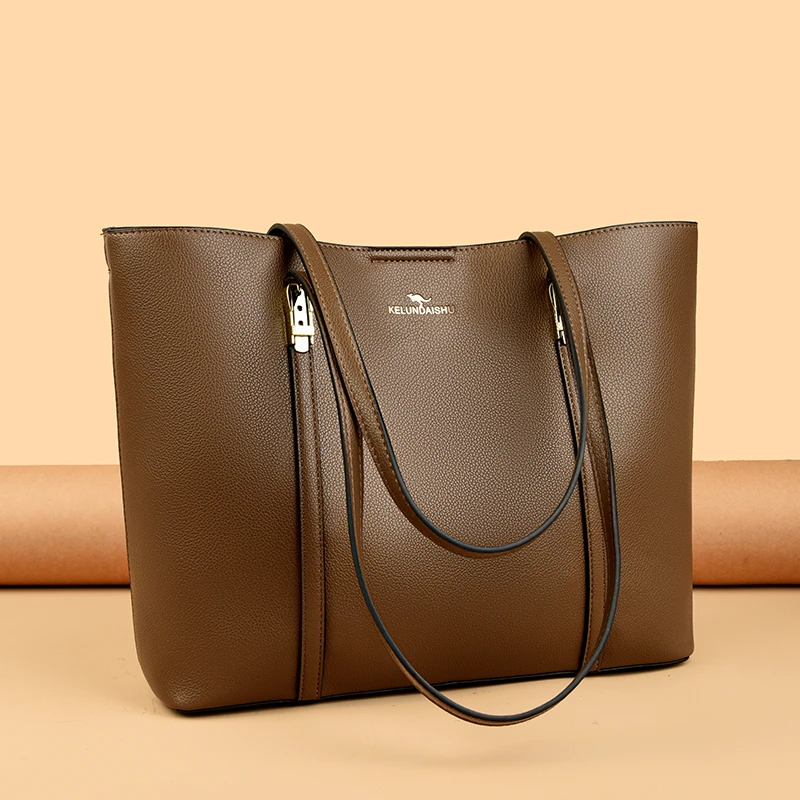 高档轻奢时尚简约真皮质感包包女2024新款休闲大容量韩单肩托特包