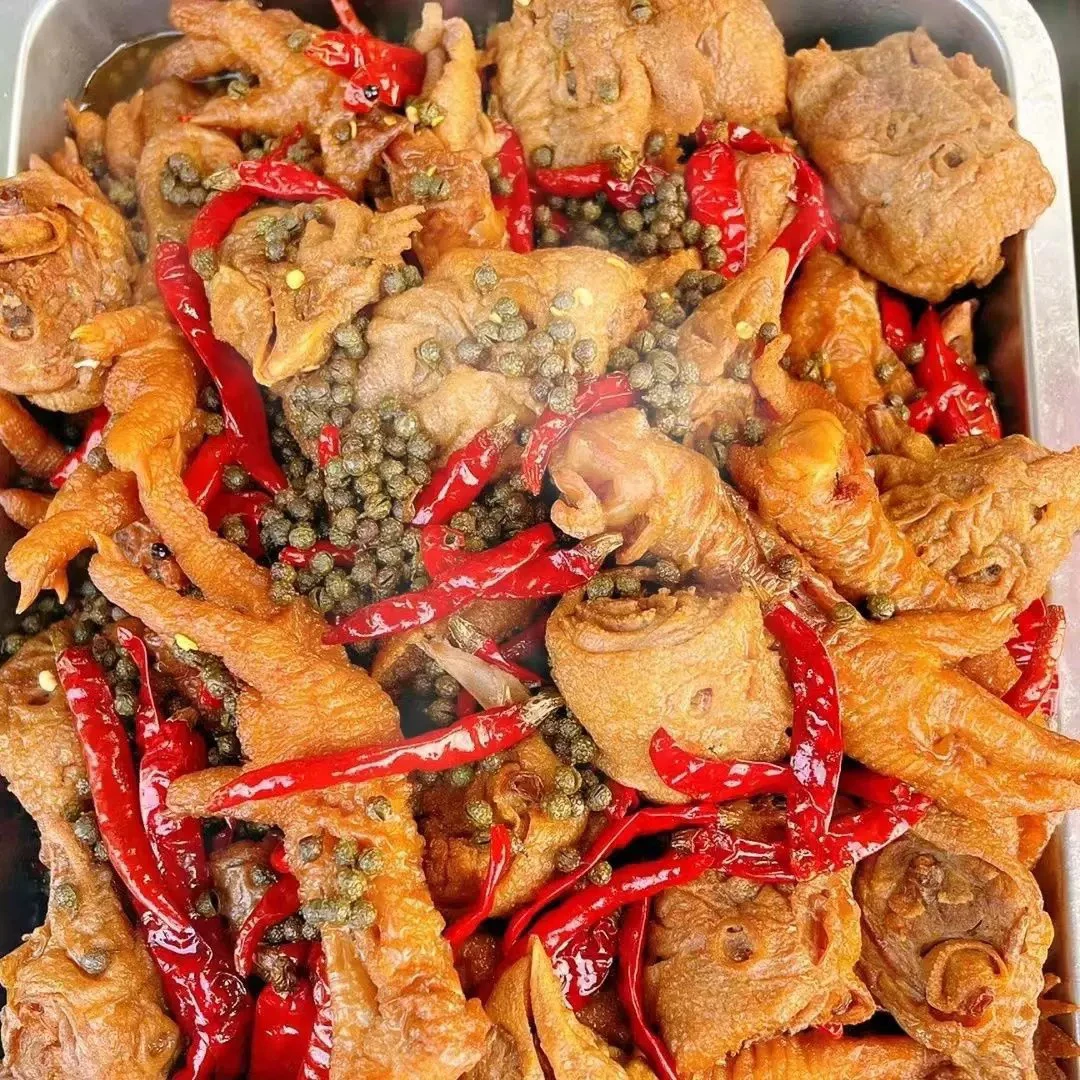 麻辣虎皮鸡头 脱骨麻辣入味新鲜鸡头下酒菜介意漏气勿拍