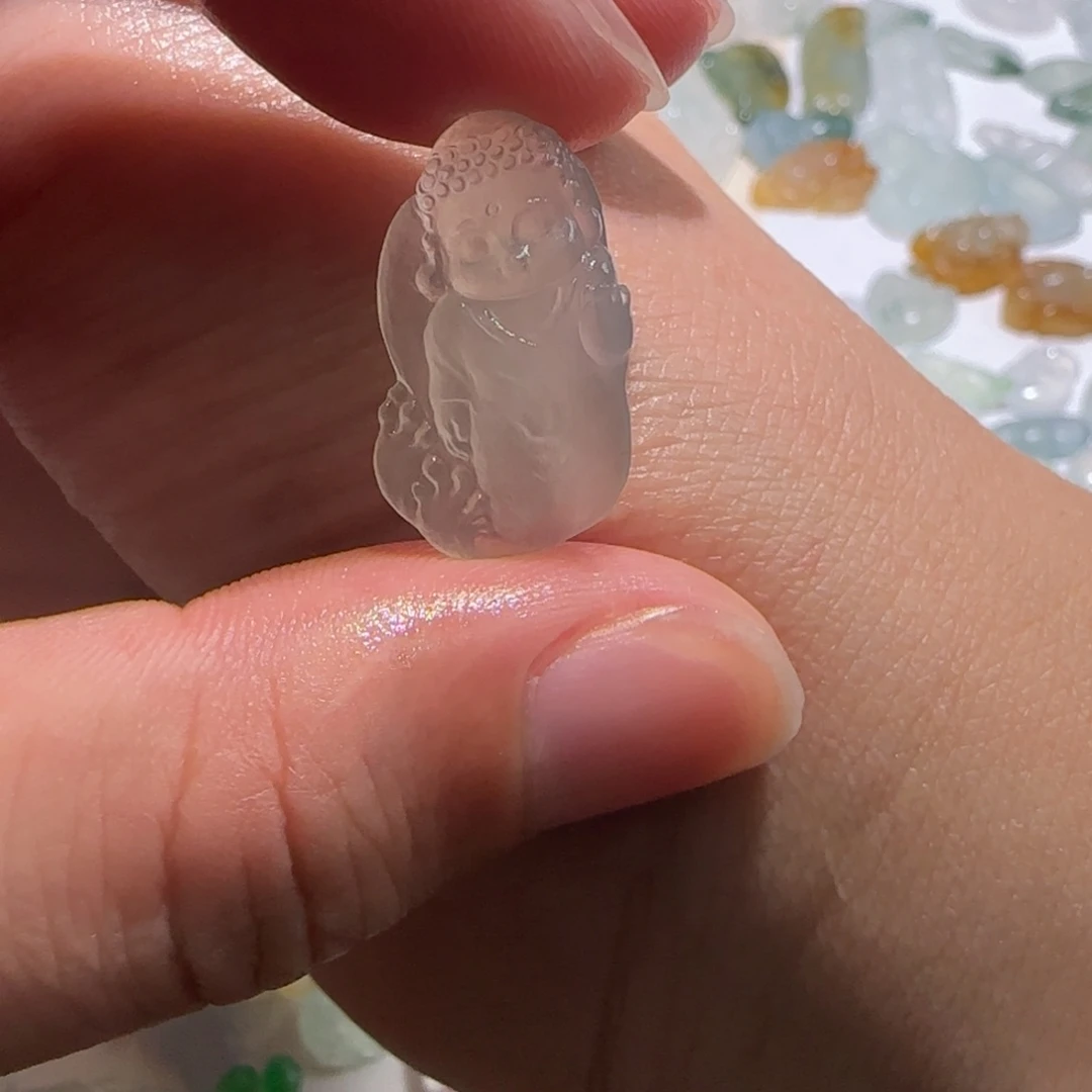 定制翡翠未镶嵌天然缅甸A货翡翠宝宝佛