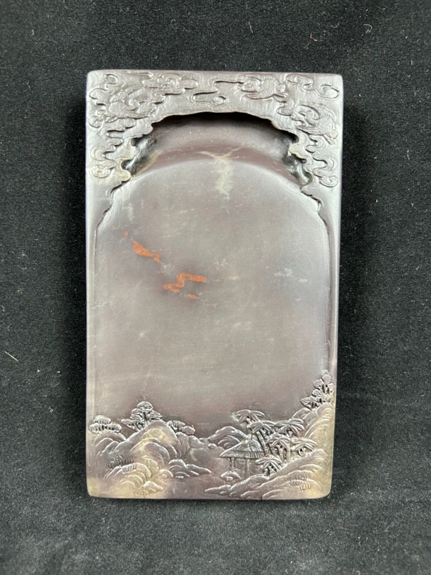 特价福利精品端砚《紫气东来砚》-坑仔岩，尺寸：14.5x8.5x2.1cm