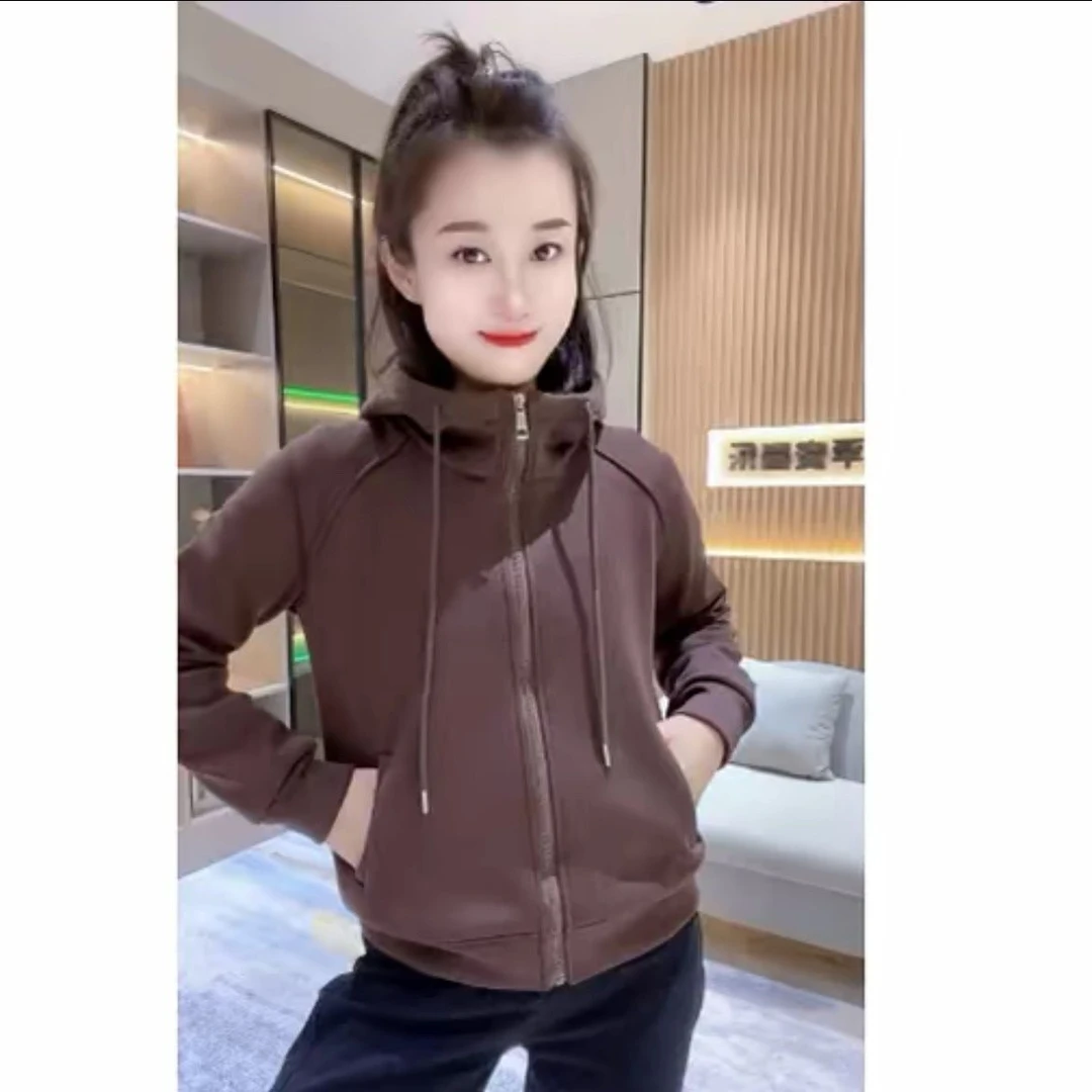 外穿设计感加绒加厚长袖卫衣女秋冬季新款宽松百搭休闲开衫上衣