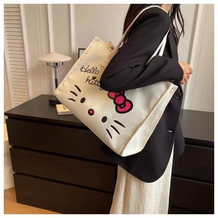 ins帆布包女包手提包卡通凯蒂猫Hello Kitty时尚百搭大容量单肩包