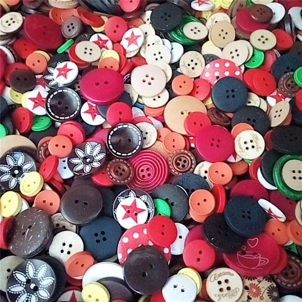 称重杂款木质纽扣  1份随机混100克 新店开业包邮