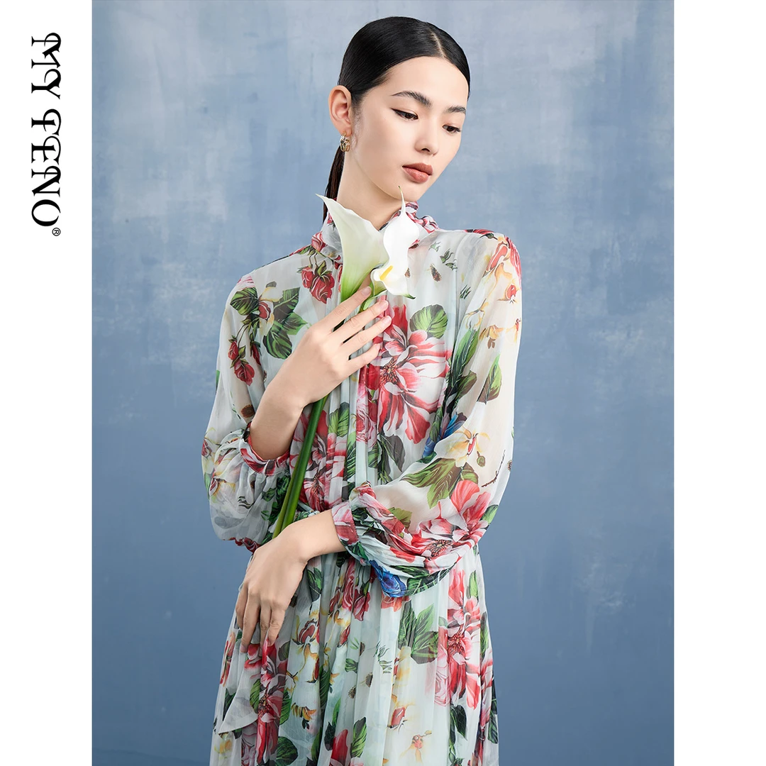 【众心】马天奴连衣裙气质长裙妈妈裙连衣裙VDS081DRX0