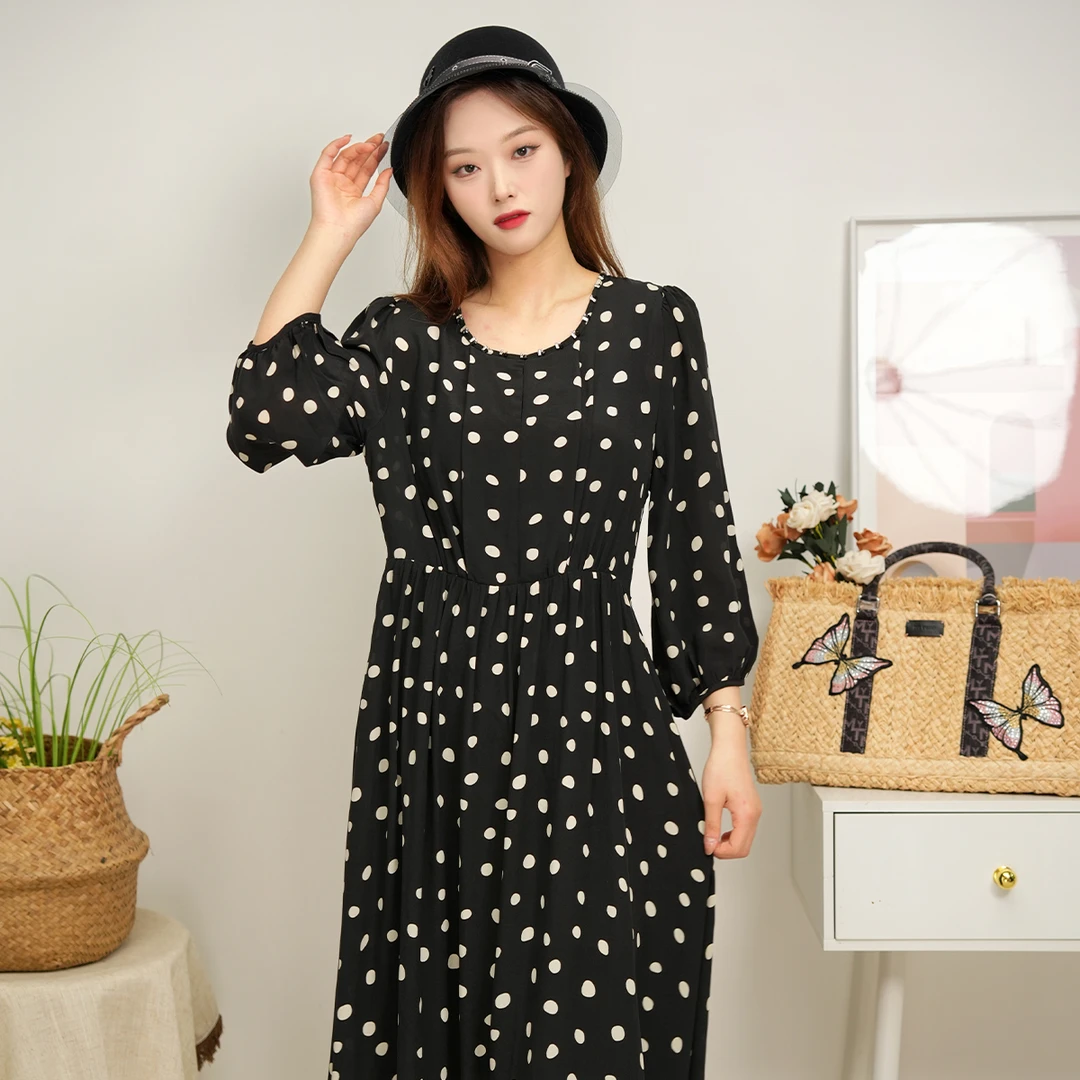 【福利专属】马天奴印花显瘦长袖时尚女装连衣裙VDSB55DRX0