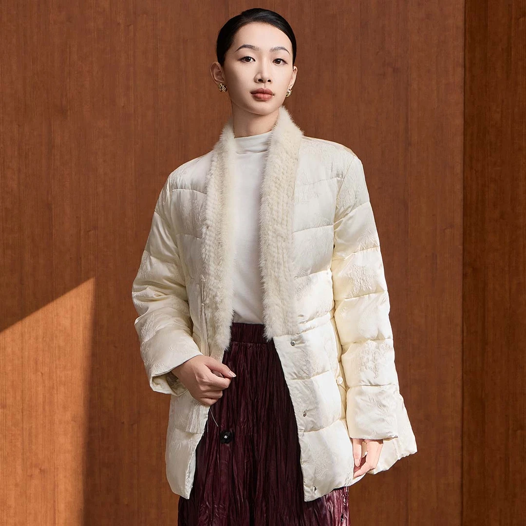 【马天奴】中长款羽绒服女款时尚休闲保暖设计师秋冬新款VDA206DCH0