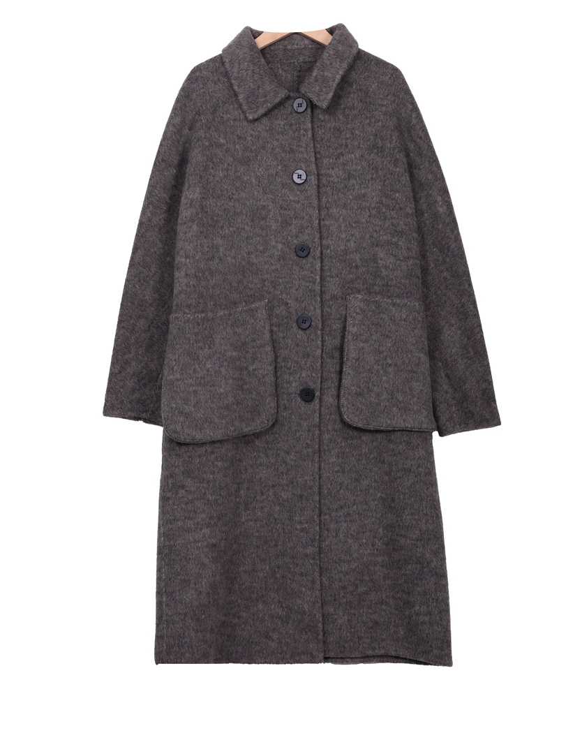 【可穿到160斤】阔版长款女士大衣气质时尚大牌8429