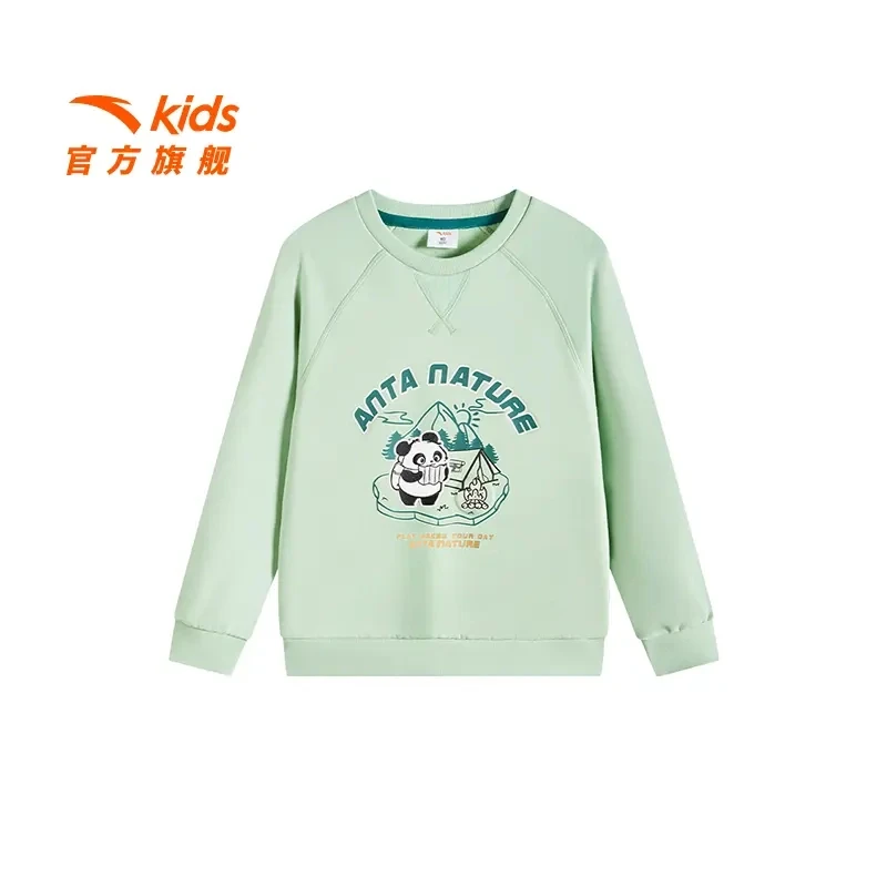 安踏儿童男小童套头衫冬季新款欧若风保暖圆领加绒卫衣-352449757