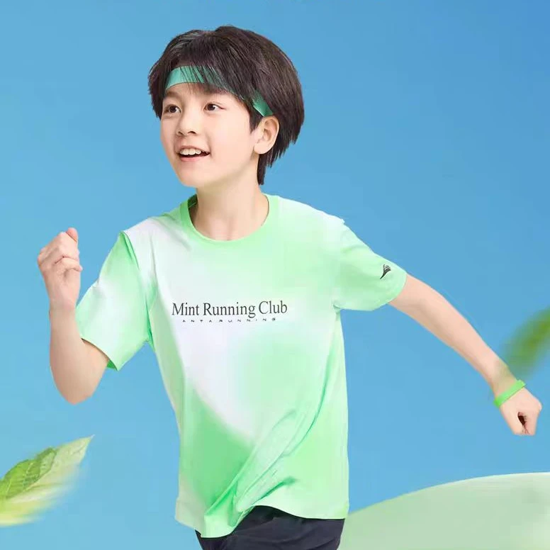 欧若风空调T安踏儿童夏季男大童针织短袖衫吸汗速干-352425103