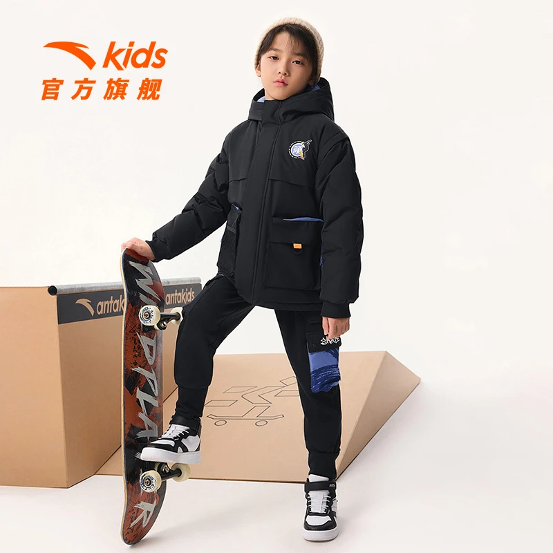 户外防风儿童外套【良渚少年】保暖加厚连帽秋冬羽绒服冬时尚休闲