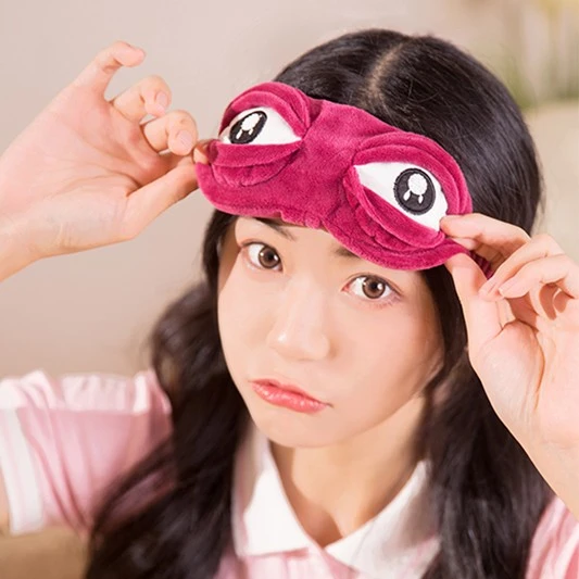 草莓熊眼罩舒适睡眠遮光护眼眼罩卡通可爱缓解疲劳女生热敷眼罩