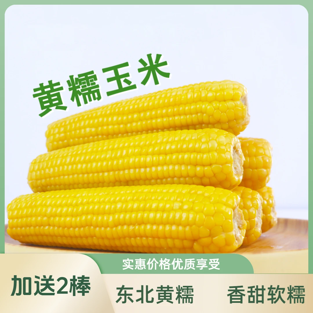 郁穗东北新鲜黄糯玉米软糯香甜真空包装玉米棒营养健康粗纤代餐