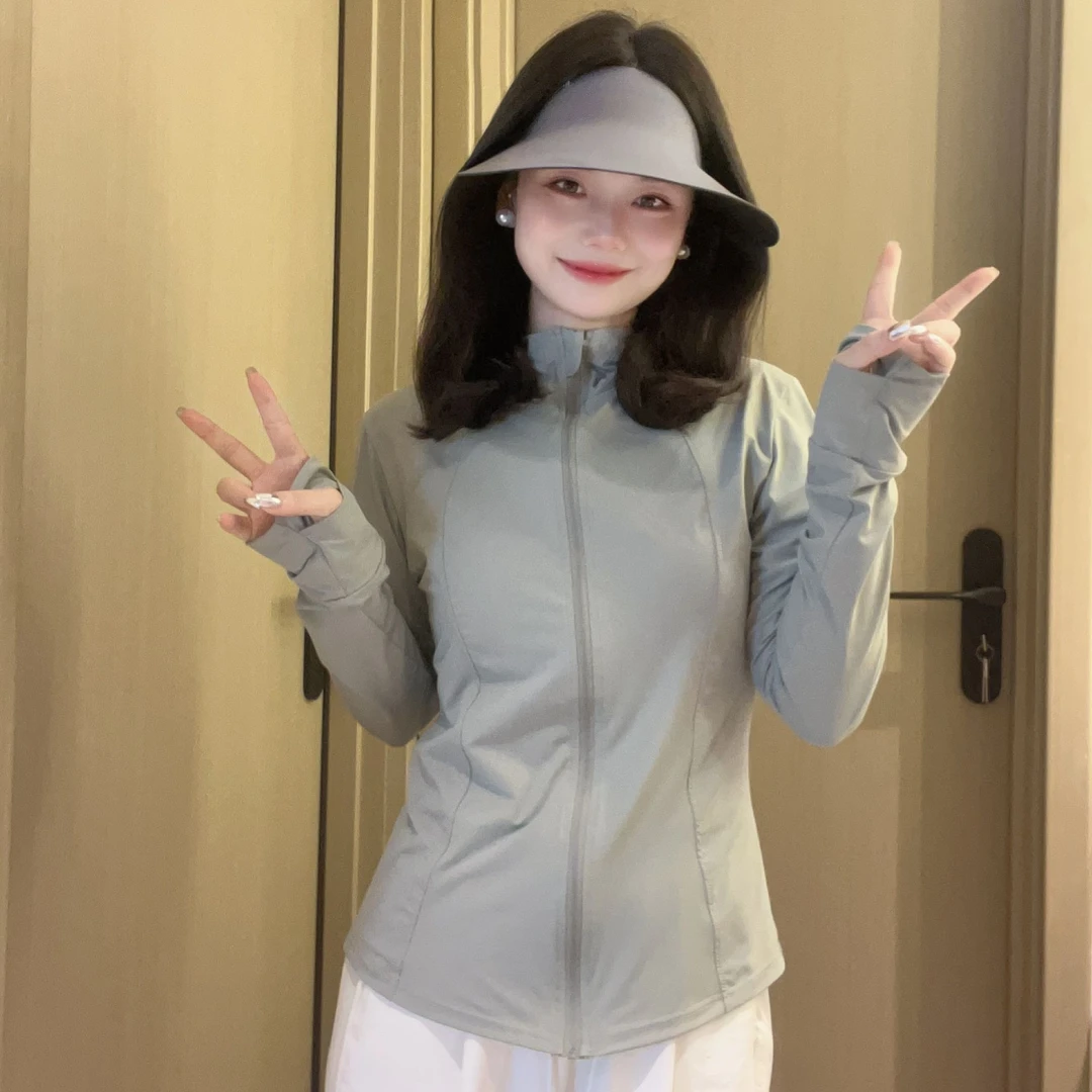 【拍一发三】夏季防晒衣女锦纶原纱修身连帽款外套户外防晒服骑行服