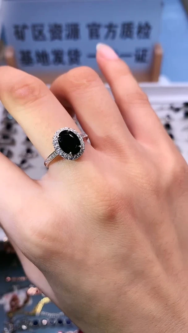 【闪购商品】蓝宝石戒指银S925镶嵌1111