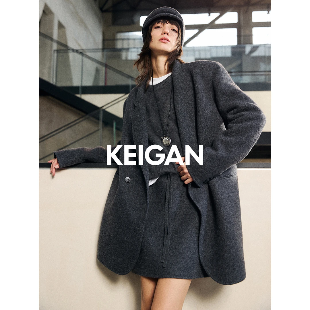 开间/獨家定纺王炸蓬松苣轻盈羊绒羊驼 极简廓形双面呢西服套装