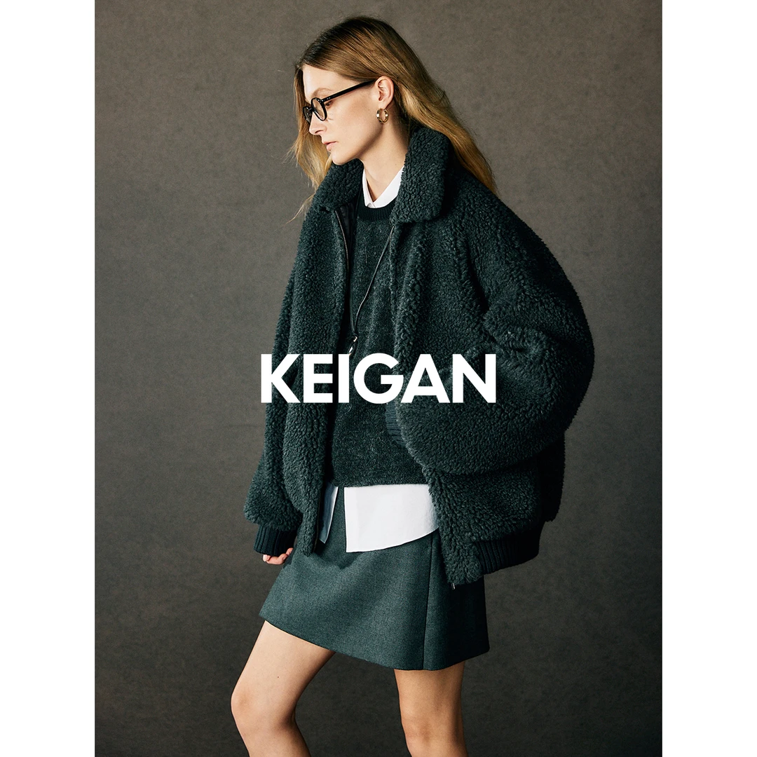 开间黑标/莼正Max原厂意大利MENCHI真S驼R 轻盈泰迪宽松短外套