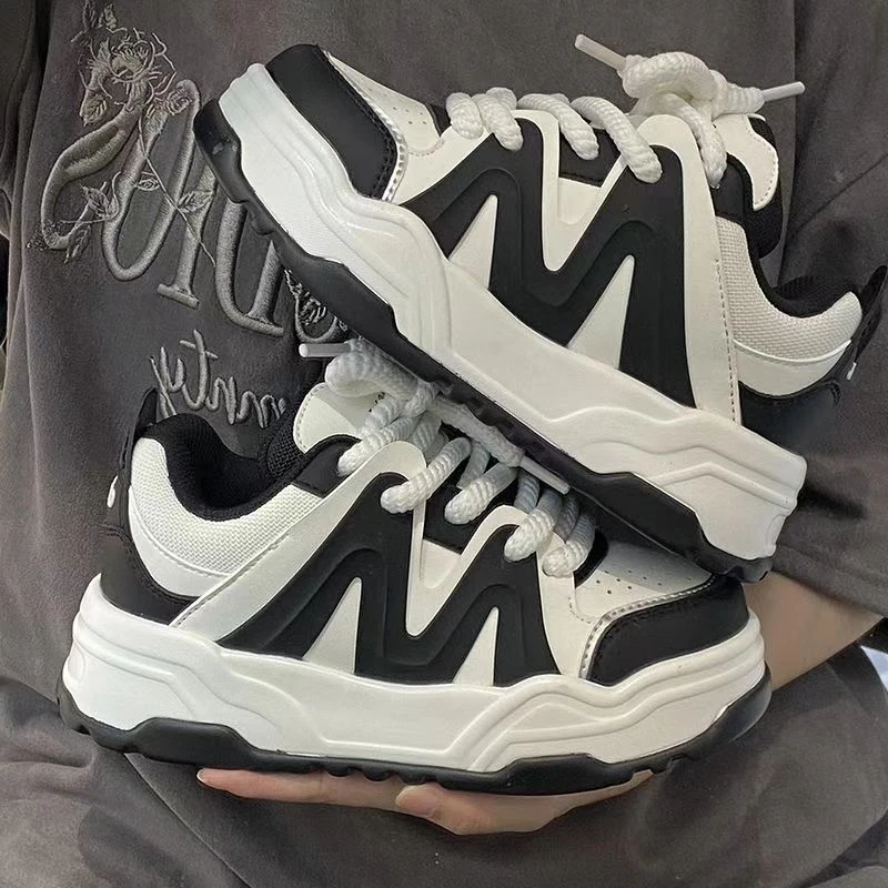 面包鞋时尚爆款新款百搭情侣小众学生休闲复古厚底老爹鞋女运动鞋